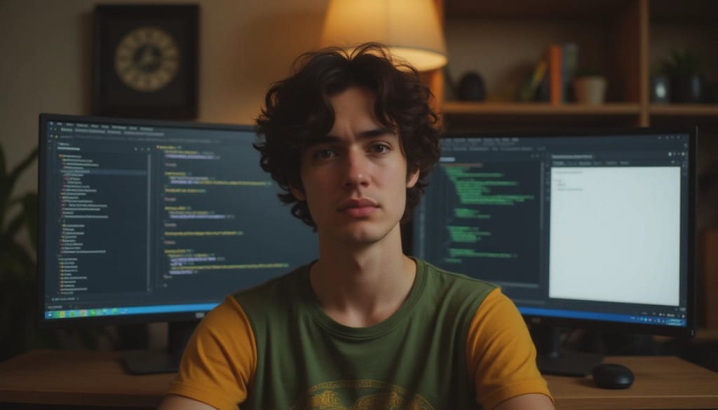 Comparação da interface do MidJourney no Discord com comandos complexos versus a interface simples do DALL-E 3, demonstrando a diferença na curva de aprendizado das ferramentas de IA para imagens.