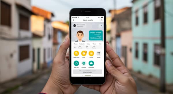 Tela de smartphone mostrando conversa com assistente virtual de IA para criação de cronograma semanal personalizado com prompts de automação pessoal.